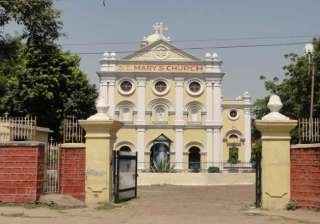 church vandalised in agra statues damaged - India... church vandalised in agra statues damaged - India...
