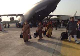 iaf c 17 aircraft with 237 indians from... iaf c 17 aircraft with 237 indians from...
