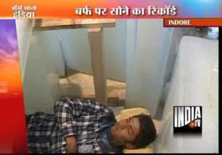 indore youth sets indian record for sleeping on... indore youth sets indian record for sleeping on...