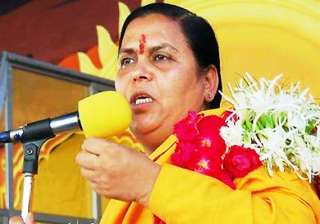 uma bharti opposes 9 pc reservation move for... uma bharti opposes 9 pc reservation move for...