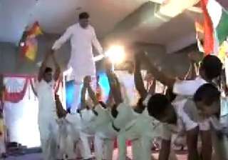 video of rajkot bjp candidate walking on school... video of rajkot bjp candidate walking on school...