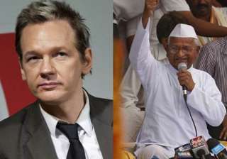 wikileaks founder praises gandhi ist anna hazare... wikileaks founder praises gandhi ist anna hazare...