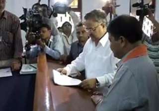 chhattisgarh polls raman singh files nomination... chhattisgarh polls raman singh files nomination...