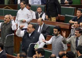 bjp protests in j k assembly over yesterday s... bjp protests in j k assembly over yesterday s...