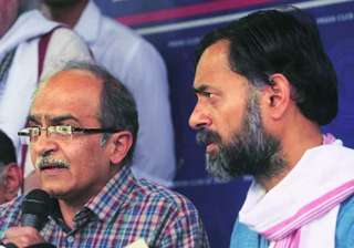 swaraj samvad yadav bhushan duo hits out at aap... swaraj samvad yadav bhushan duo hits out at aap...