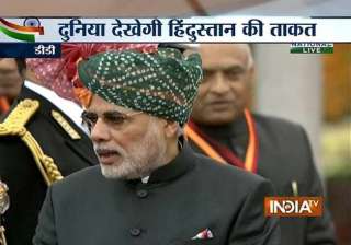 pm modi wears colourful rajasthani turban for r... pm modi wears colourful rajasthani turban for r...