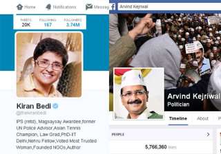 kiran vs kejriwal the lady leads on twitter while... kiran vs kejriwal the lady leads on twitter while...