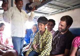 rahul gandhi travels in general coach of train to... rahul gandhi travels in general coach of train to...