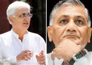 salman khurshid s dig at v k singh on date of... salman khurshid s dig at v k singh on date of...