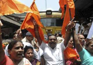 sena activists protest over controversial fb post... sena activists protest over controversial fb post...