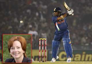 aus pm gillard wishes tendulkar to score 100th... aus pm gillard wishes tendulkar to score 100th...