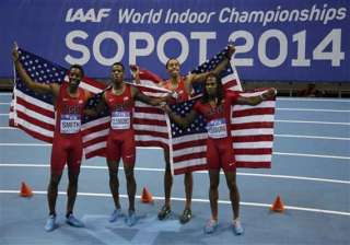 us relay team sets indoor world record for title... us relay team sets indoor world record for title...