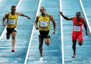 world athletics usain bolt clocks 9.77 sec to win... world athletics usain bolt clocks 9.77 sec to win...