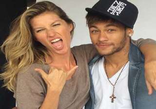 barcelona star neymar poses with brazilian... barcelona star neymar poses with brazilian...