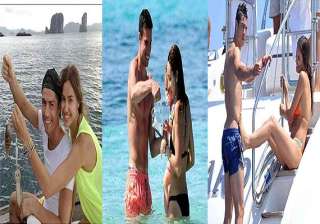 football stars romancing out in the beach before... football stars romancing out in the beach before...