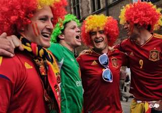 ireland fans in festive spirit before spain clash... ireland fans in festive spirit before spain clash...