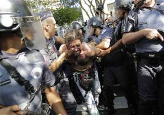 fifa world cup police and world cup protesters... fifa world cup police and world cup protesters...