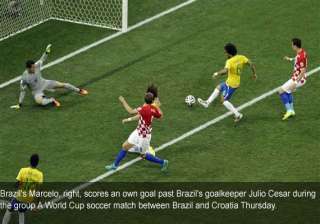 fifa world cup marcelo scores brazil s first own... fifa world cup marcelo scores brazil s first own...