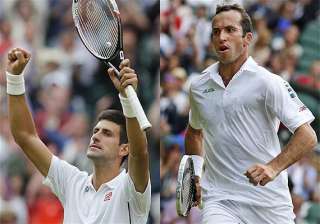 novak djokovic radek stepanek entertain at... novak djokovic radek stepanek entertain at...