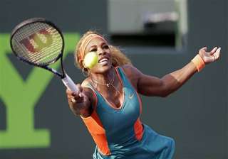 serena williams wins opening match at sony open.... serena williams wins opening match at sony open....