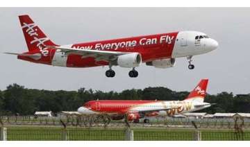 first aircraft of airasia india lands in chennai... first aircraft of airasia india lands in chennai...