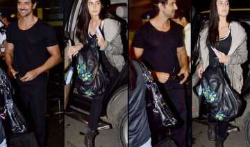 hrithik and katrina spotted at airport view pics... hrithik and katrina spotted at airport view pics...