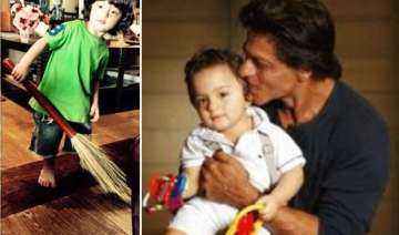 shah rukh s son abram joins swachh bharat... shah rukh s son abram joins swachh bharat...