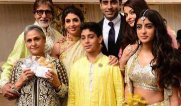 the complete bachchan family spotted at a wedding... the complete bachchan family spotted at a wedding...