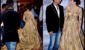karisma dazzles in gold for vikram phadnis at lfw... karisma dazzles in gold for vikram phadnis at lfw...