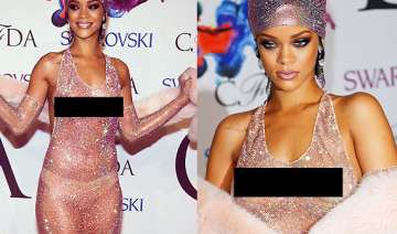 rihanna shocks the crowd in sheer see through... rihanna shocks the crowd in sheer see through...