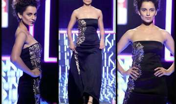 wifw aw 2014 kangana trips on ramp at grand... wifw aw 2014 kangana trips on ramp at grand...