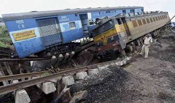 in pics two trains derail in madhya pradesh... in pics two trains derail in madhya pradesh...