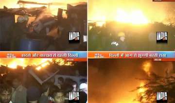 nearly 500 slum dwellings gutted in delhi fire -... nearly 500 slum dwellings gutted in delhi fire -...