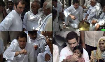 rahul visits bhatta parsaul again starts foot... rahul visits bhatta parsaul again starts foot...