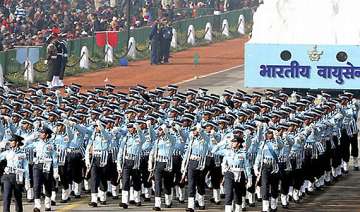 woman leads indian air force contingent for the... woman leads indian air force contingent for the...