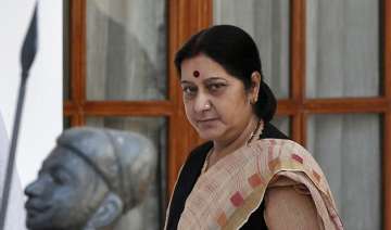 sushma swaraj meets families of 11 indians... sushma swaraj meets families of 11 indians...