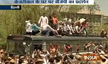 delhi road rage bjp activists protest outside... delhi road rage bjp activists protest outside...