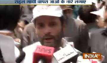 orop row congress vp greeted with go back rahul... orop row congress vp greeted with go back rahul...