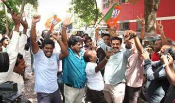 bjp wins bengaluru civic polls pm modi hails hat... bjp wins bengaluru civic polls pm modi hails hat...