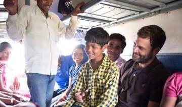 rahul gandhi travels in general coach of train to... rahul gandhi travels in general coach of train to...