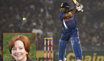 aus pm gillard wishes tendulkar to score 100th... aus pm gillard wishes tendulkar to score 100th...
