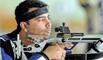 gagan narang in first air rifle final of world... gagan narang in first air rifle final of world...