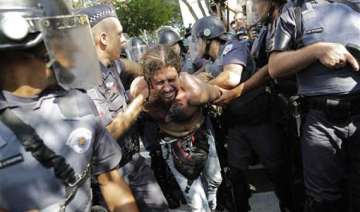 fifa world cup police and world cup protesters... fifa world cup police and world cup protesters...