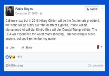 Pablo Reyes's status as on December 2015 - India... Pablo Reyes's status as on December 2015 - India...