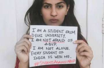 Gurmehar Kaur's campaign has gone viral on social... Gurmehar Kaur's campaign has gone viral on social...