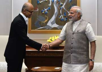 Microsoft CEO Satya Nadella met PM Modi today -... Microsoft CEO Satya Nadella met PM Modi today -...
