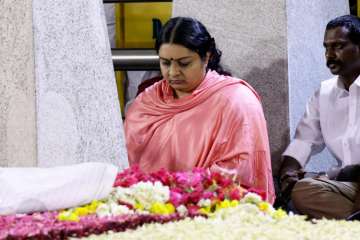Deepa Jayakumar sitting in a meditation in front... Deepa Jayakumar sitting in a meditation in front...