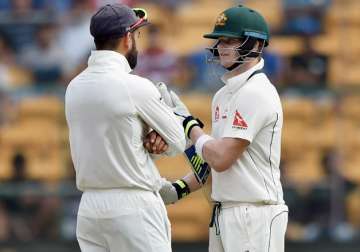 Virat Kohli with Steven Smith during the second... Virat Kohli with Steven Smith during the second...