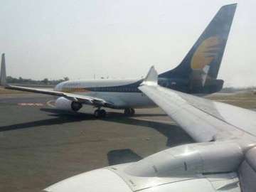 Two Jet Airways aircraft collide at IGI, grounded... Two Jet Airways aircraft collide at IGI, grounded...