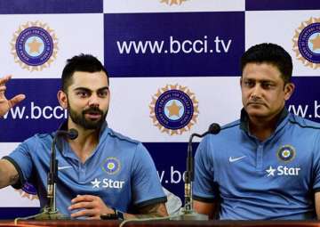 A file image of Virat Kohli and Anil Kumble. -... A file image of Virat Kohli and Anil Kumble. -...